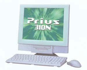 デスクトップPC『Prius 310N』。フロントフレームはグリーンカラーのほかに4種類が用意されており、変更可能