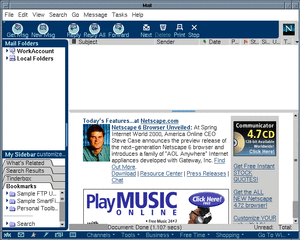 「Netscape 6」のメーラ画面