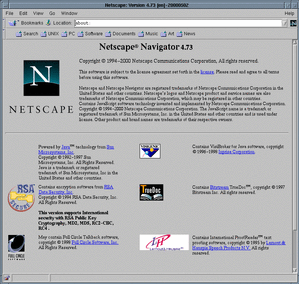 「Netscape Communicator 4.73」画面