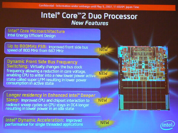 新Core 2 Duoプロセッサーの主な特徴