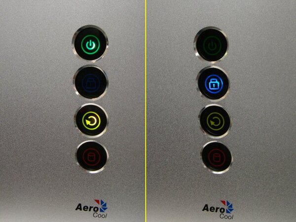 サイズ エアロクール ATXミドルタワーケース 「i-CURVE-BK/SL」 タッチセンス方式のスイッチ