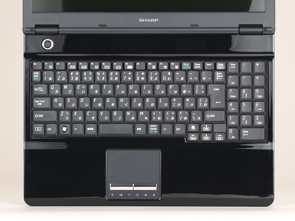 PC-FW70Xのキーボード周辺レイアウト