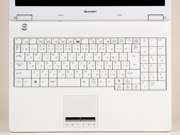PC-FW50Xのキーボード周り