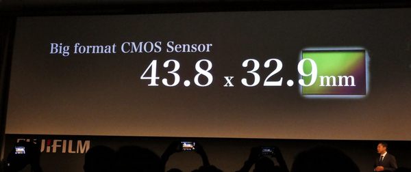 新開発のCMOSセンサーは43.8×32.9mmサイズ