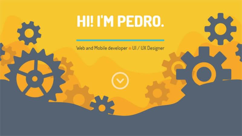 UI design on Pedro Landaverde's website 