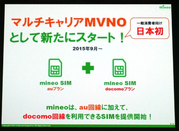 Ascii Jp Au回線のmvno Mineo 9月からドコモ回線も両方提供開始
