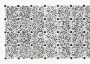 スキャンコードの拡大写真。約2.1×約2.1mmのブロックが、縦に4つ並んでいる 