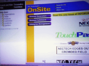 米NEC Technology社のイントラネットサイト。左の部分に必要な情報が階層化されて収納されている