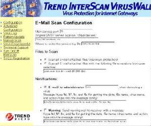 『InterScan VirusWall for Linux』の画面写真。英語版のみとなっている
