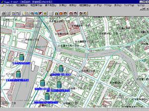 『Super IF-MAP for Windows95』画面例(地図提供：建設省国土地理院)