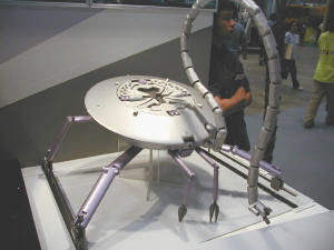  宇宙での作業を想定した建機ロボット 