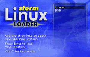 Storm Linux起動画面