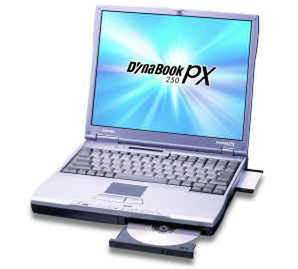 『DynaBook PX 250』。PXシリーズでは、新デザインの筐体。“アキュポイントII”やバスレフ方式のスピーカーを採用していない