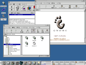 GNOMEのデスクトップ画面