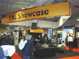 展示会場には“XML Showcase”のコーナーが設けられた