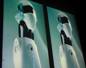 松井氏がデザインしたヒューマノイドロボット“SIG”。ロボットが視覚、聴覚の機能しか持っていないため、腕や足などはない
