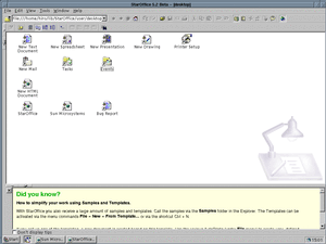 「StarOffice 5.2」のデスクトップ画面