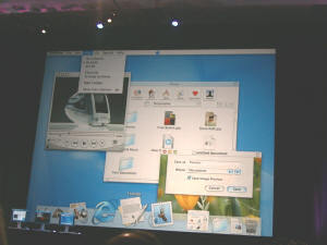 Mac OS X DP4のイメージ図、一見、これまでのAQUAと同じようだが、細かなところにユーザーや開発者の意見を生かした改良が加えられている