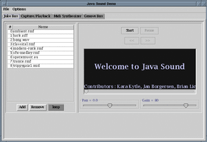 「Java Sound」デモ画像