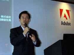 アドビシステムズ(株)代表取締役社長、米国アドビシステムズ社副社長に就任した堀昭一氏。ソニー、アップルコンピュータ、日本ビューロジック、インフォミックスを経て同社に