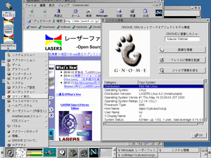 LASER5 Linux 6.2のGNOMEデスクトップ