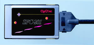 『CD-R/RW マスター for ノートPC 外付型 SCSIタイプ』の本体とPCカード 