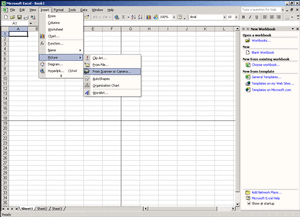 Microsoft Excel 10英語版ベータ1画面