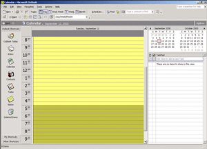 Microsoft Outlook 10英語版ベータ1画面