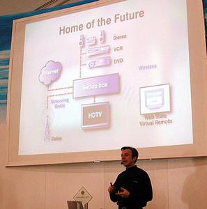 トランスメタのプレゼンテーションで説明された、将来の家庭におけるネットワーク