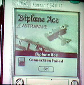 Palm OS 4.0でサポートされるBluetoothを使った対戦ゲーム“Biplane Ace”