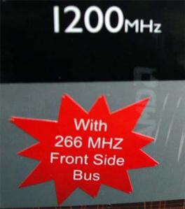 “With 266MHZ Front Side Bus”