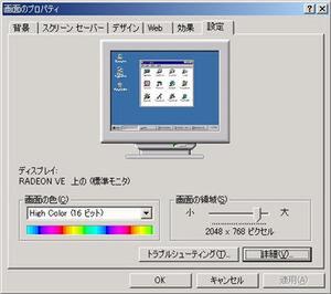 Windows 2000でのデュアル表示