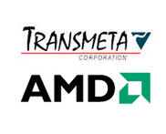 トランスメタとAMDのロゴ