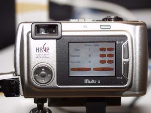 デジタルカメラに表示されるプリント出力用の設定画面