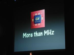 アップルはPowerPC G4はMHz値から期待される以上の性能を発揮するプロセッサーであることを強調した