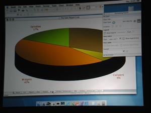 一方、MS Excel 10の円グラフはアンチエイリアスや影がついた非常に見栄えのするものになっている