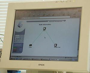 Bodegaのネットワーク管理ソフトウェアの画面。ネットワークの構造をリアルタイムに反映する