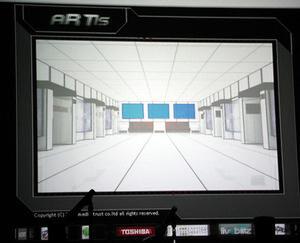 Flash版“アーティストゲート”のエントランス画面。このエントランスにはコンテンツホルダーごとの“部屋”が隣接しており、その部屋に進むことでコンテンツを視聴できる