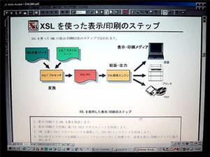 XSLを用いた組版/印刷のステップを表わす図