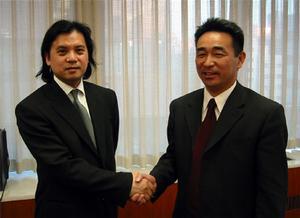 左からメッツとアイミディア両社の代表取締役社長である永田典久氏と、NTネットワーク・システムズ代表取締役の田中実氏