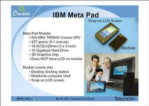 米IBMの『Meta Pad』はディスプレー分離型で、さまざまなデバイスに接続して利用できる