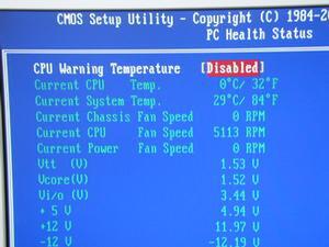 PC Health Statusでコア電圧をチェックしてみると実測値1.52Vを示した