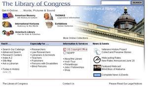 米議会図書館のウェブサイト