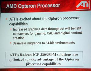 カナダのATIテクノロジーズはOpteron向けにグラフィックスコアを内蔵した『Radeon IGP 380』