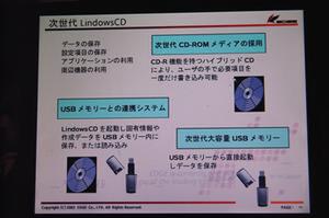 次世代のLindows CDはデータ格納にハイブリッドCDやUSBメモリーを活用することも検討中
