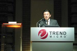 『Trend Micro Enterprise Protection Strategy 3』を発表する執行役員 日本代表の大三川彰彦氏