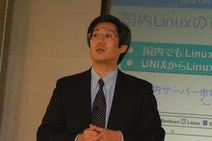 日本アイ・ビー・エム(株)Linux事業部Linux事業企画部長の上條利彦氏