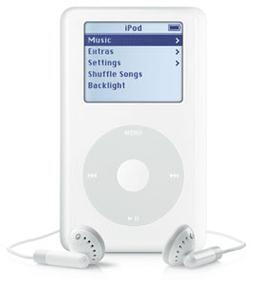 『iPod』  本体正面とイヤフォン