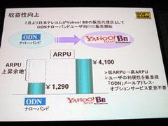 日本テレコムのユーザーにはまだARPU向上の余地があることもアピール