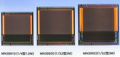 今回発表されたイメージセンサー。左から130万画素、200万画素、300万画素